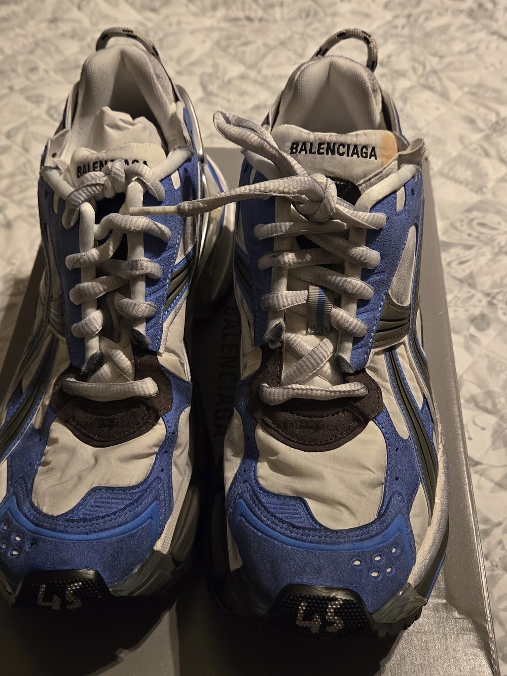 Balenciaga Track Style Sneakers in Blue and White - Picture 2 of 4